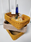 muszradowy prostokątny koszyk z sznurka bawełnianego, niski 