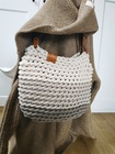 torba ombre boho wave bag beżowa z grubego sznurka luźno tkana na ramię