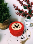 czerwony koszyk świąteczny, motyw renifera, koszyk z reniferem, koszyk na tół świąteczny, koszyk prezentowy, koszyk z sznurka bawełnianego, koszyk ręcznie tkany