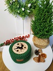 złoty koszyk, koszyk z reniferem, koszyk z wyciętym reniferem, koszyk w kolorze zielonym leśnym, leśne dekoracje do domu, koszyk na stół, koszyk prezentowy, dekoracje świąteczne 