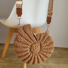 karmelowa torebka w kształcie muszli z sznurka bawełnianego