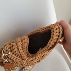 karmelowa torebka w kształcie muszli z sznurka bawełnianego